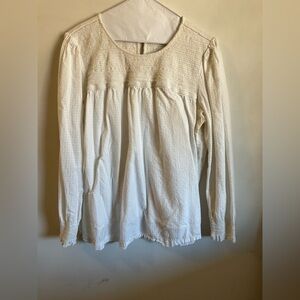 Able Cream Shirred Women's Blouse